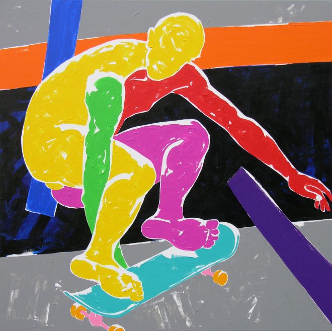 Skate II.;plátno, akryl; 120x120