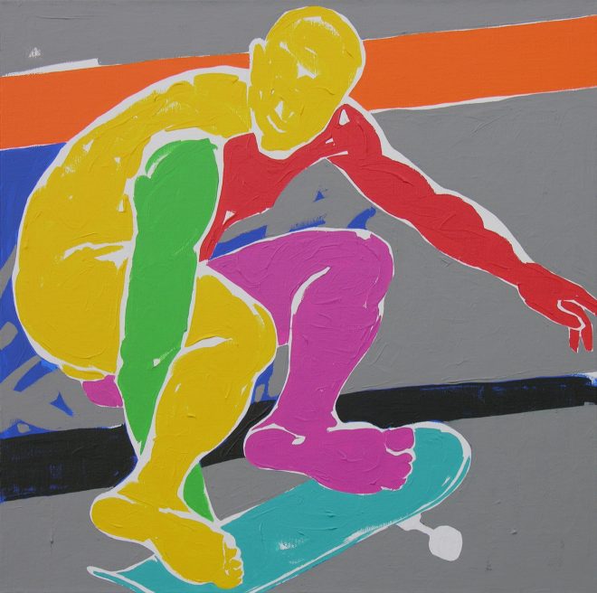 Skate IV.; plátno, akryl, 65x65